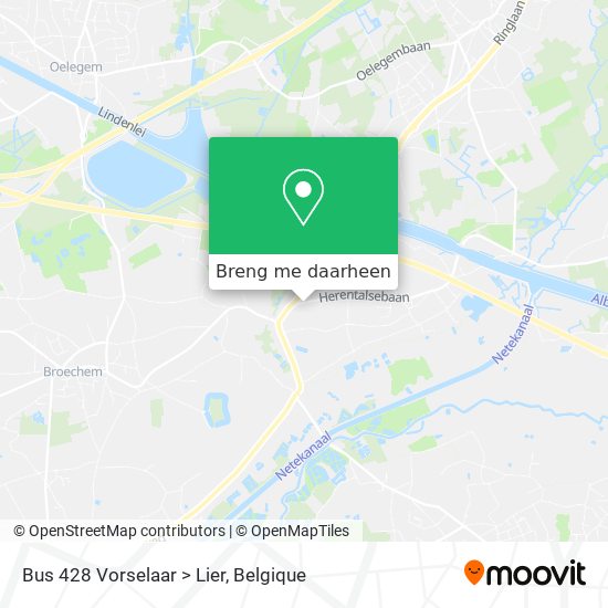 Bus 428 Vorselaar > Lier kaart