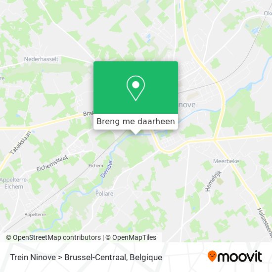 Trein Ninove > Brussel-Centraal kaart