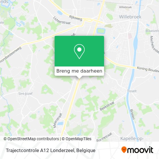 Trajectcontrole A12 Londerzeel kaart