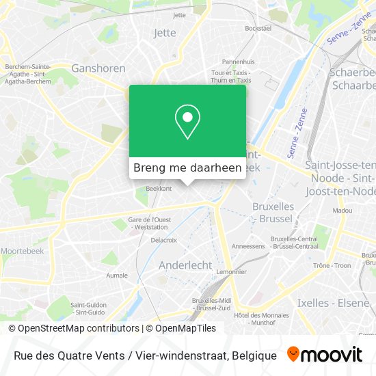 Rue des Quatre Vents / Vier-windenstraat kaart