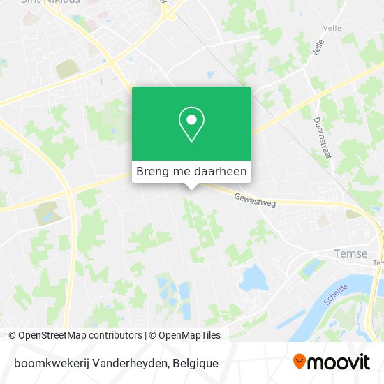 boomkwekerij Vanderheyden kaart