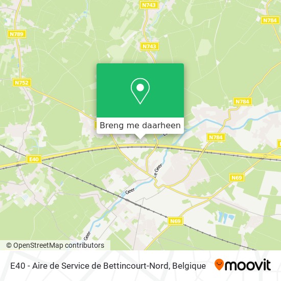 E40 - Aire de Service de Bettincourt-Nord kaart