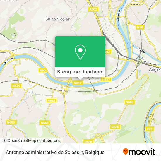 Antenne administrative de Sclessin kaart
