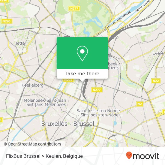 FlixBus Brussel > Keulen kaart