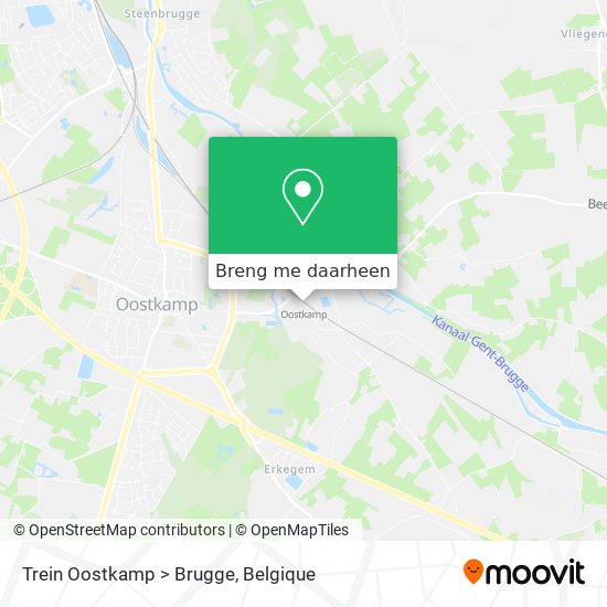 Trein Oostkamp > Brugge kaart