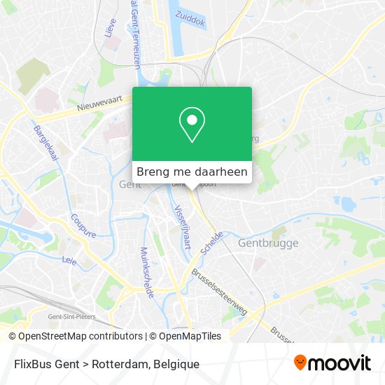 FlixBus Gent > Rotterdam kaart