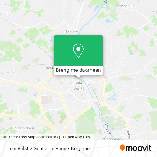 Trein Aalst > Gent > De Panne kaart
