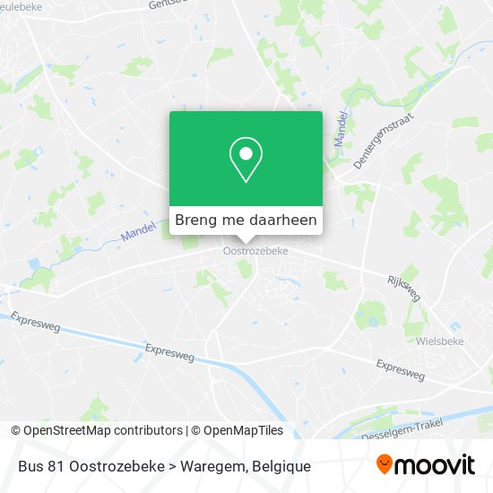 Bus 81 Oostrozebeke > Waregem kaart