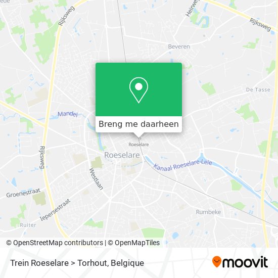 Trein Roeselare > Torhout kaart