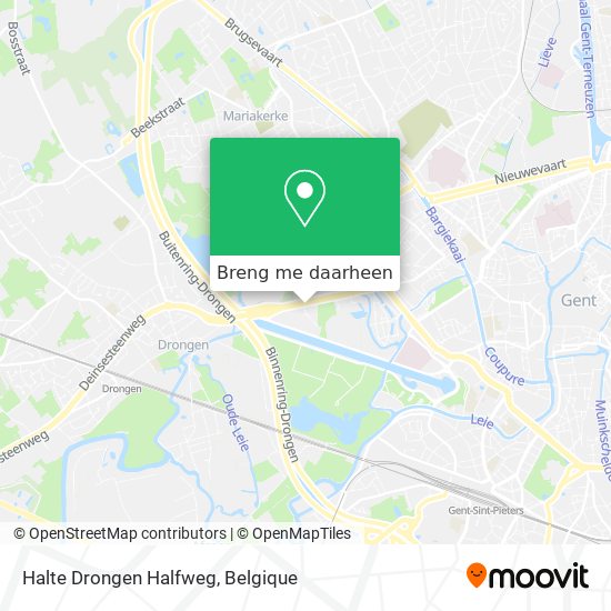 Halte Drongen Halfweg kaart