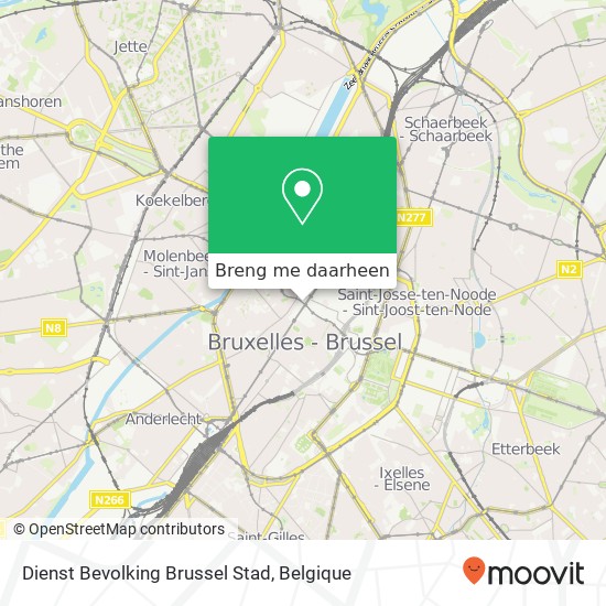 Dienst Bevolking Brussel Stad kaart