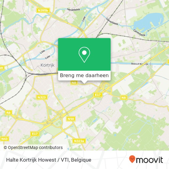 Halte Kortrijk Howest / VTI kaart