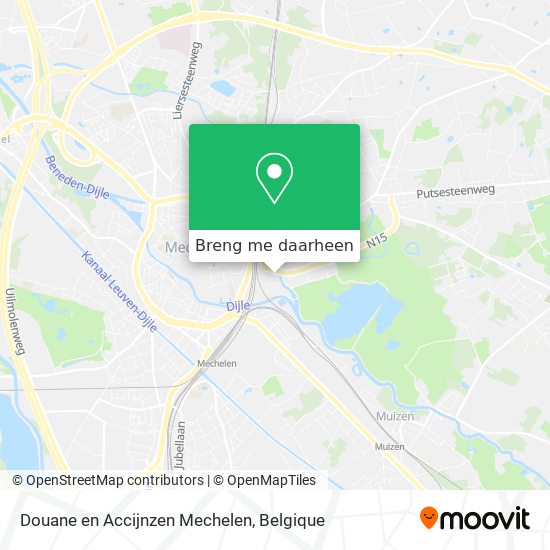 Douane en Accijnzen Mechelen kaart