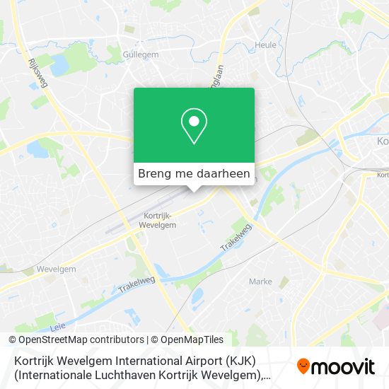 Kortrijk Wevelgem International Airport (KJK) (Internationale Luchthaven Kortrijk Wevelgem) kaart