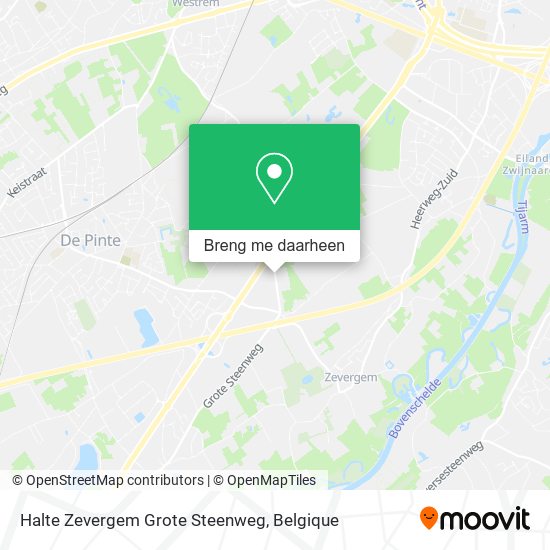 Halte Zevergem Grote Steenweg kaart