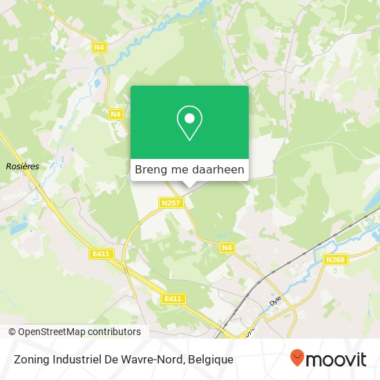 Zoning Industriel De Wavre-Nord kaart