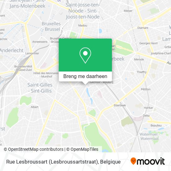 Rue Lesbroussart (Lesbroussartstraat) kaart