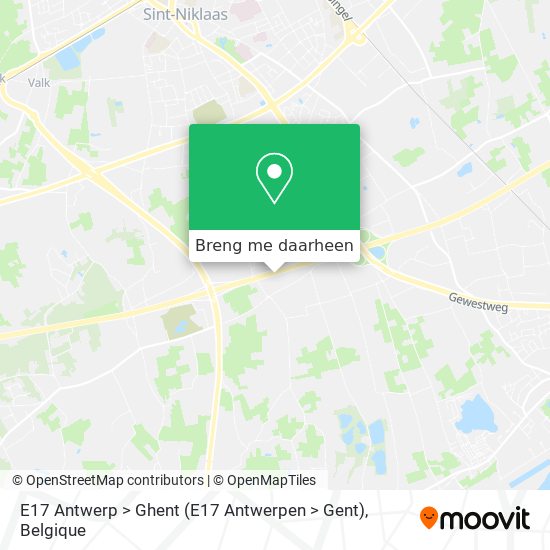 E17 Antwerp > Ghent (E17 Antwerpen > Gent) kaart