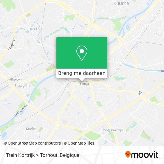 Trein Kortrijk > Torhout kaart