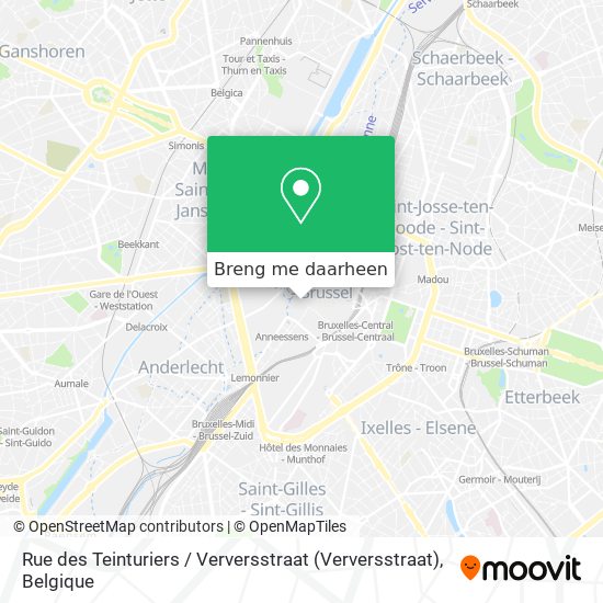 Rue des Teinturiers / Verversstraat kaart