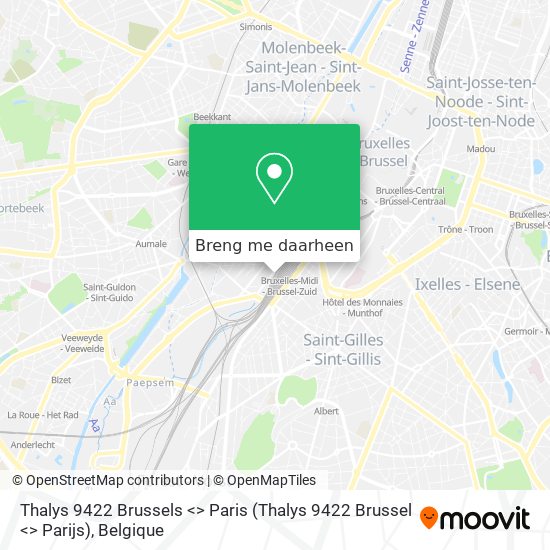 Thalys 9422 Brussels <> Paris (Thalys 9422 Brussel <> Parijs) kaart