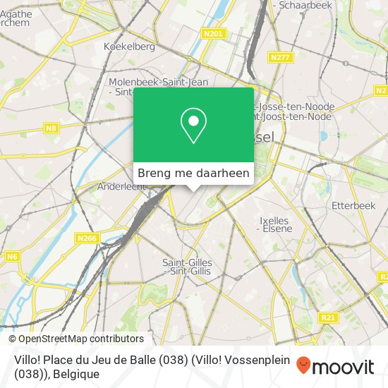 Villo! Place du Jeu de Balle (038) (Villo! Vossenplein (038)) kaart