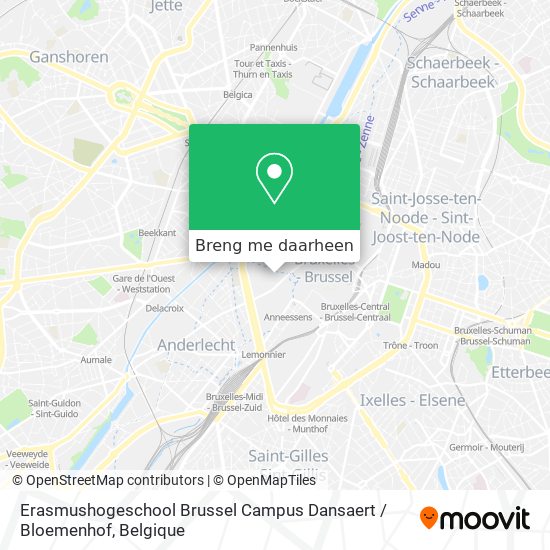 Erasmushogeschool Brussel Campus Dansaert / Bloemenhof kaart