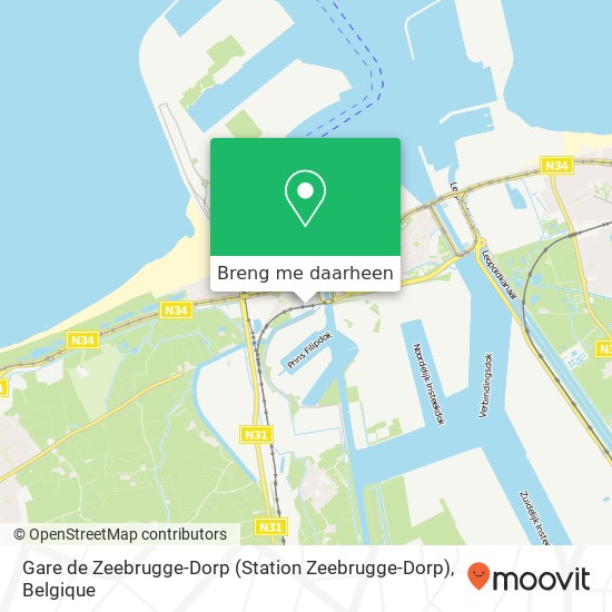 Gare de Zeebrugge-Dorp (Station Zeebrugge-Dorp) kaart