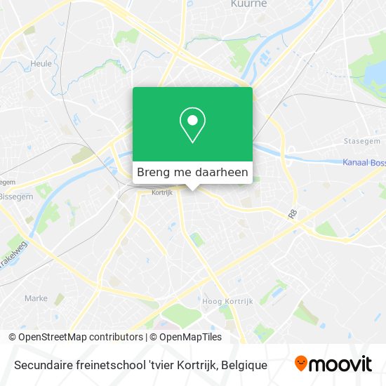 Secundaire freinetschool 'tvier Kortrijk kaart