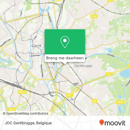 JOC Gentbrugge kaart