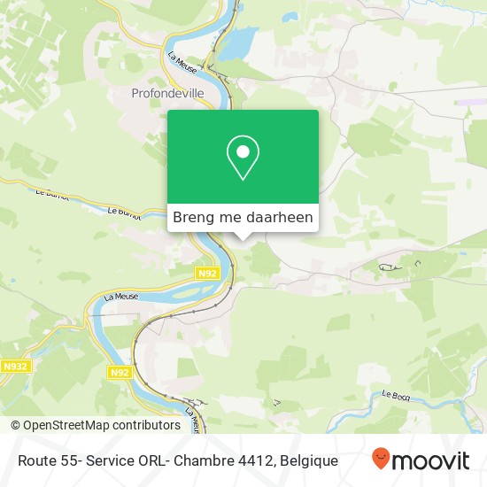 Route 55- Service ORL- Chambre 4412 kaart