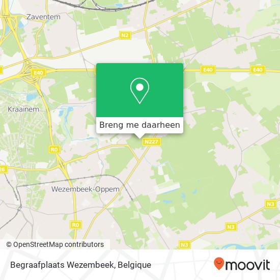 Begraafplaats Wezembeek kaart
