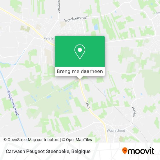 Carwash Peugeot Steenbeke kaart