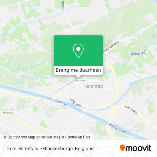 Trein Herentals > Blankenberge kaart