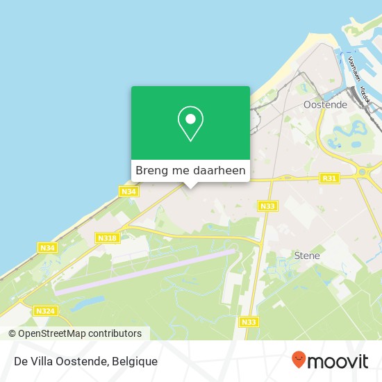 De Villa Oostende kaart