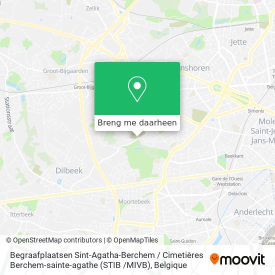 Begraafplaatsen Sint-Agatha-Berchem / Cimetières Berchem-sainte-agathe (STIB /MIVB) kaart