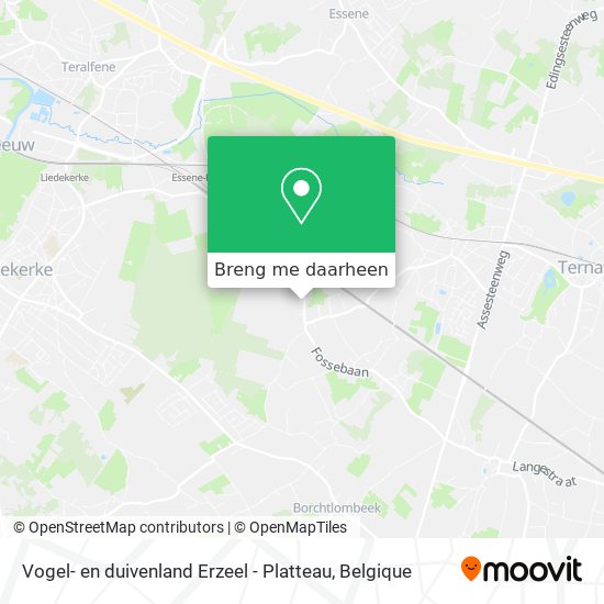 Vogel- en duivenland Erzeel - Platteau kaart