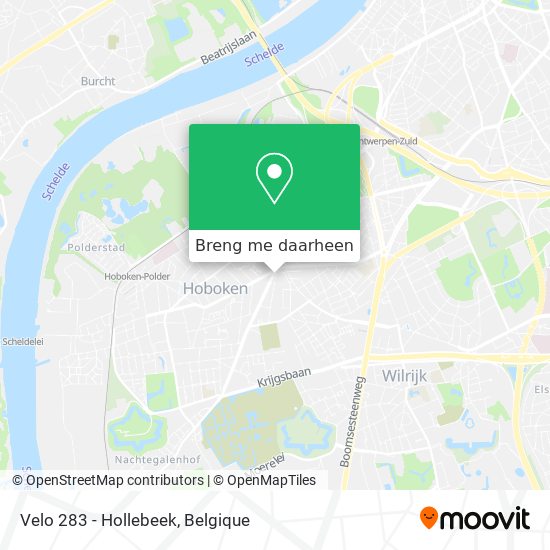 Velo 283 - Hollebeek kaart
