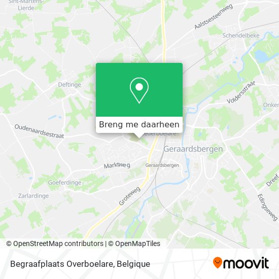 Begraafplaats Overboelare kaart