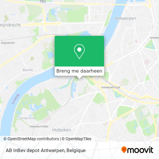 AB InBev depot Antwerpen kaart