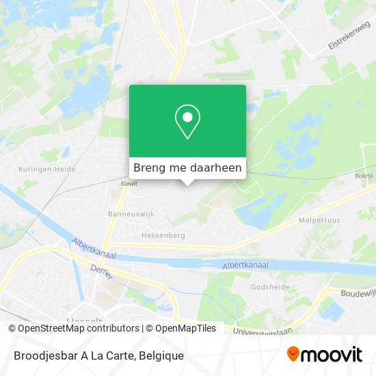 Broodjesbar A La Carte kaart