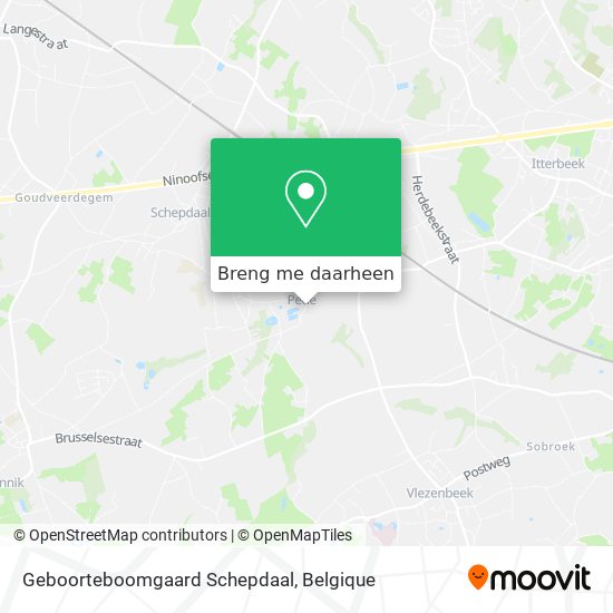 Geboorteboomgaard Schepdaal kaart