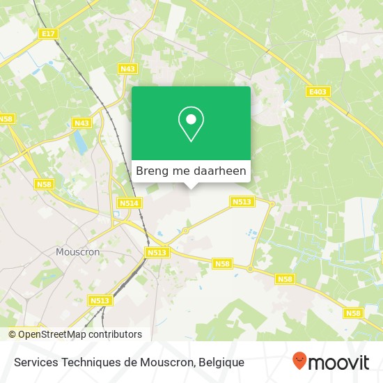 Services Techniques de Mouscron kaart