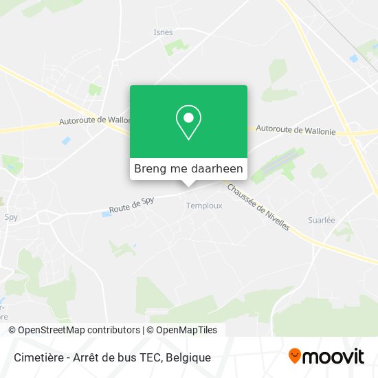 Cimetière - Arrêt de bus TEC kaart