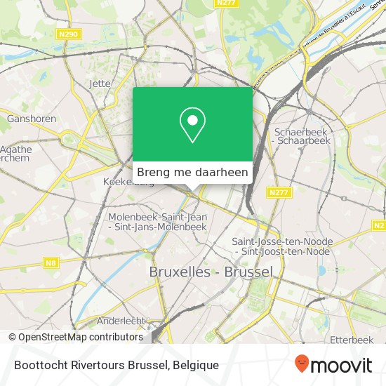 Boottocht Rivertours Brussel kaart