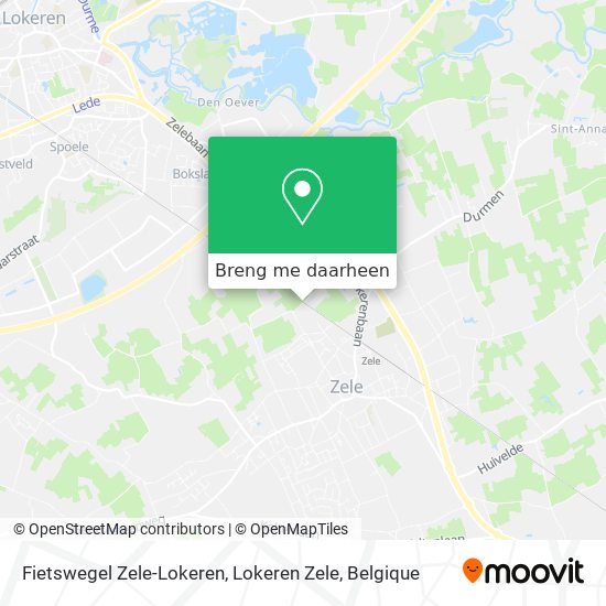 Fietswegel Zele-Lokeren, Lokeren Zele kaart