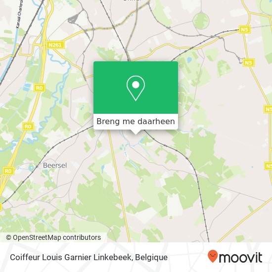 Coiffeur Louis Garnier Linkebeek kaart