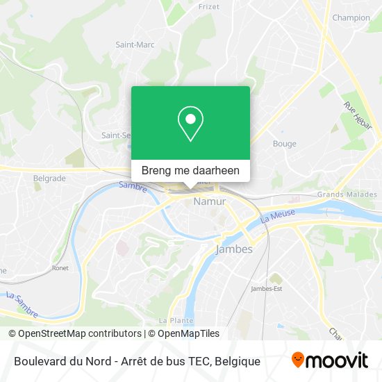 Boulevard du Nord - Arrêt de bus TEC kaart