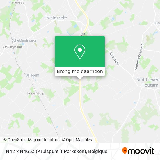 N42 x N465a (Kruispunt ‘t Parksken) kaart