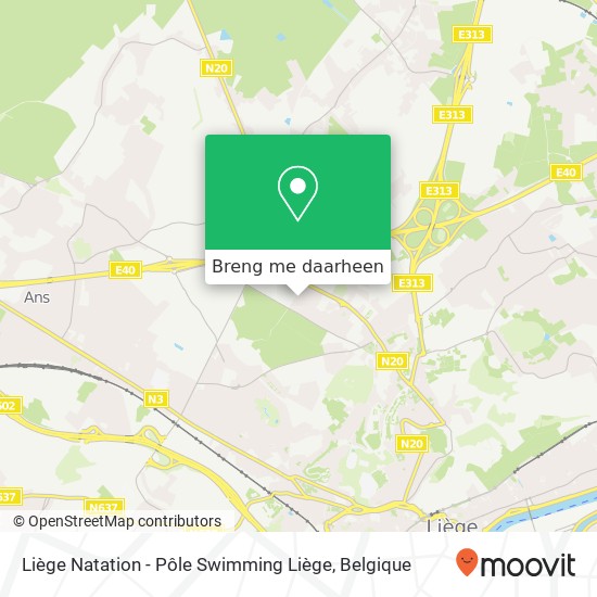 Liège Natation - Pôle Swimming Liège kaart
